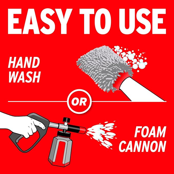 Mothers Triple Action Foam Wash, 16 oz. — pH Balanced, Eco-Friendly, Super-Sudsy, Foam Cannon, Safely Clean Without Stripping Wax, Sealant or Coating, Remove Dirt & Grime, Super Concentrated (05616)