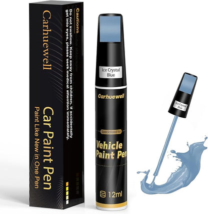 Blue Touch Up Paint for Cars, Auto Car Paint Touch Up Paint Pen for Deep Scratches, Car Scratch Repair Pen, Quick and Easy Solution to Repair Minor Automotive Scratches (Ice Crystal Blue)