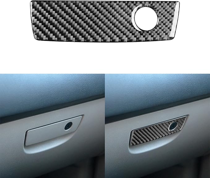 Car Co-Pilot Side Glove Box Switch Decal Box Storage Box Decor Compatible with Dodge Charger 2008 2009 2010 Real Quality Soft Carbon Fiber Trim Interior Accessories Sticker Black