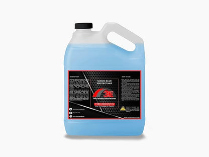 Magic Super Blue Tire Shine Protectant 128 Fl Oz – Long Lasting High Gloss Dressing for Vinyl, Rubber & Plastic - Silicone based Formula – Safe for Cars, Trucks, RVs, & More (1 Gallon)