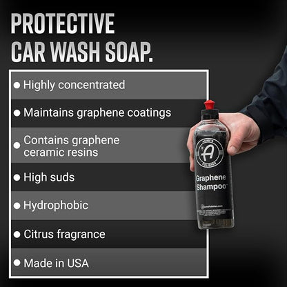 Adam's Polishes Graphene Shampoo Gallon, Graphene Ceramic Coating Infused Car Wash Soap, Powerful Cleaner & Protection In One Step, pH Neutral, High Suds For Foam Cannon, Foam Gun or Detailing Bucket