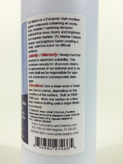 Ardex Labs Clearcoat-Gelcoat - Swirl Free - Automotive - Marine Crossover Rubbing Compound - 16 oz