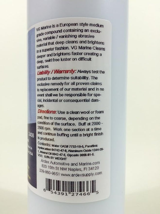 Ardex Labs Clearcoat-Gelcoat - Swirl Free - Automotive - Marine Crossover Rubbing Compound - 16 oz