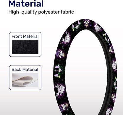 GENANY Dark Queen Steering Wheel Cover, Non Slip Polyester Car Wheel Protector for Car SUV Truck, Universal 15 Inch