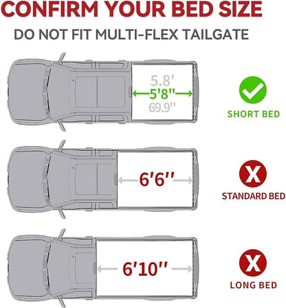YITAMOTOR FRP Hard Tri-fold Truck Bed Tonneau Cover Fits for 2014-2018 Chevy Silverado/GMC Sierra 1500, Fleetside 5.8 ft Bed