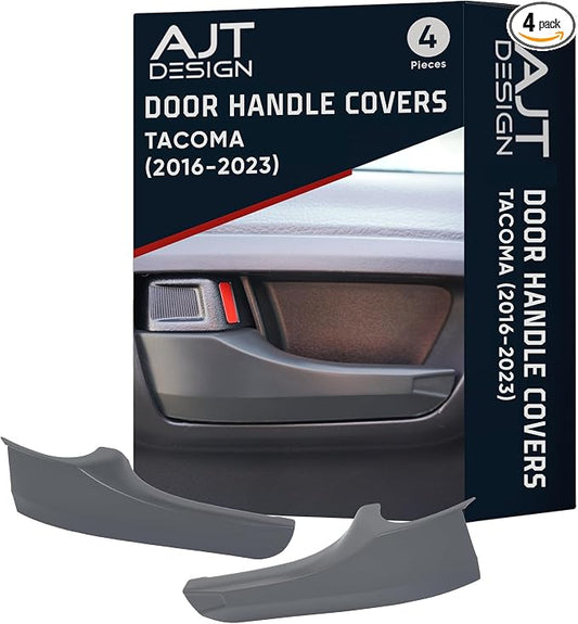 AJT DESIGN Car Door Handle Cover Compatible with Toyota Tacoma (2016-2023) | ABS Plastic Interior Trim, Chrome Delete Tacoma Door Handle Cover | Made in USA, Pack of 4 (Front & Back) - Cement