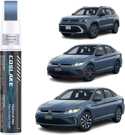 Car Touch Up Paint(Monterey Blue Pearl(LC5D)) for Volkswagen, Car Paint Scratch Repair Kit, Quick & Easy Solution to Repair, 2 in 1 Scratch Remover Pen with 2PCS Disposable Micro Applicators