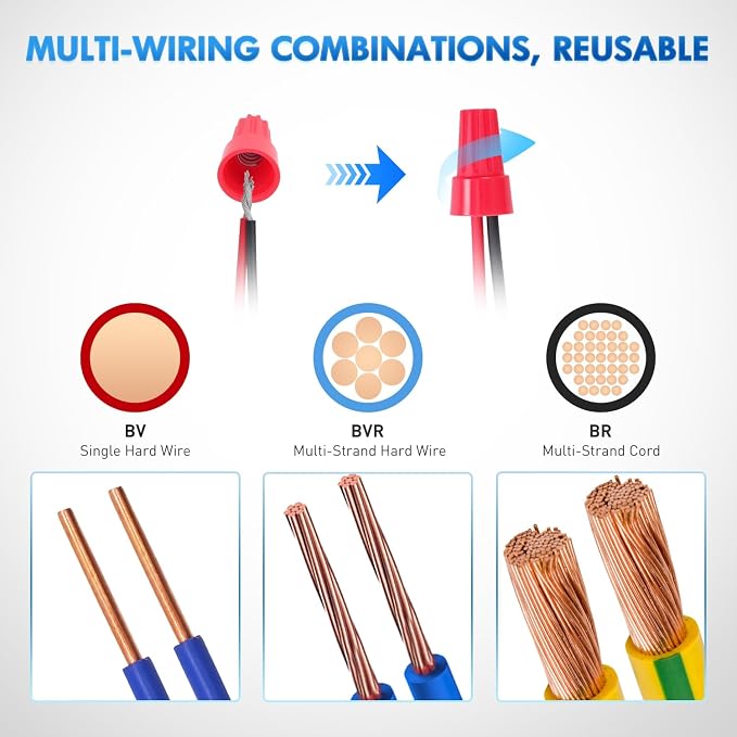 Nilight 100PCS Red Wire Connectors Kit 14-12 AWG Electric Wire Caps Insulating Insert Twist Electrical Wire Terminal with Spring for Connect Electrical Wiring Automotive Car Truck Boats Marine