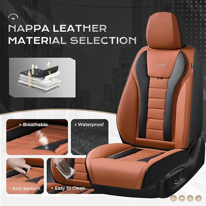 Coverado Car Seat Covers, Front Covers for Cars, Car Seat Cover Front Seats, Automotive Seat Cover, Waterproof, Leather Car Seat Cushion, Universal Interior Covers Seat Protectors for Most Cars