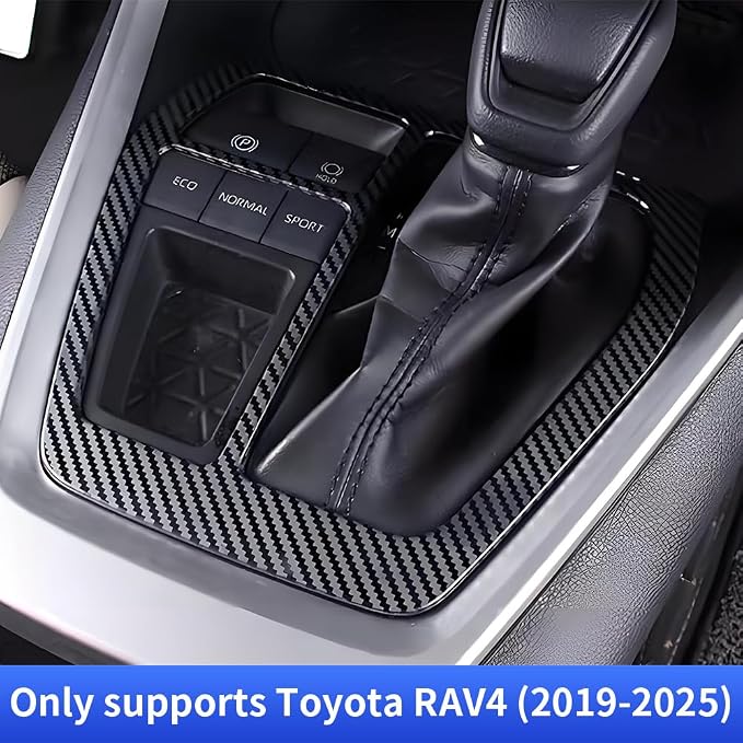 Car Central Control Gear Shift Panel Trim Cover for Toyota RAV4 2019 2020 2021 2022 2023 2024 2025 Auto Interior Decorations Accessories Center Console Protection Frame Carbon Fiber Style Kit