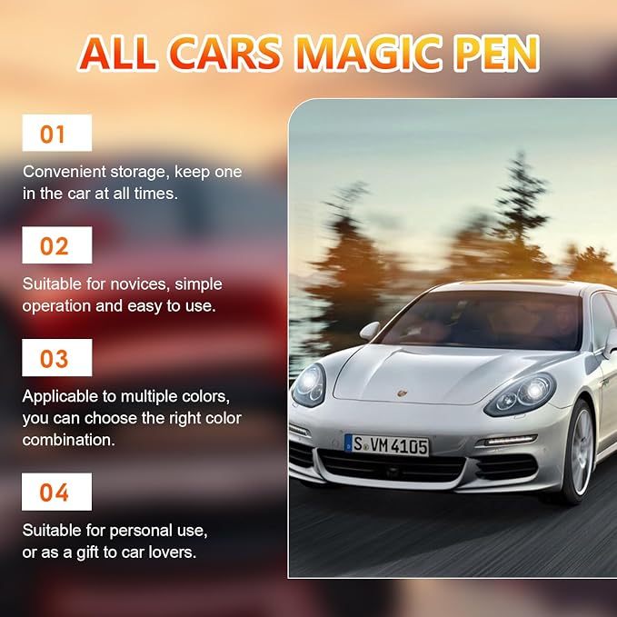 3Pack Weatherproof Magic Car Scratch Removal Pen,Auto Paint Repair Brush Kit,Car Paint Scratch Remover Pen,Easy to Use for All Car Colors & Surfaces