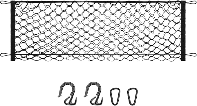 Canvcle Trunk Cargo Net for 2019-2024 Forester Accessories Envelope Style Mesh Trunk Net Organizer and Storage Stretchable Adjustable Elastic Nylon Rear Cargo Netting with Hooks