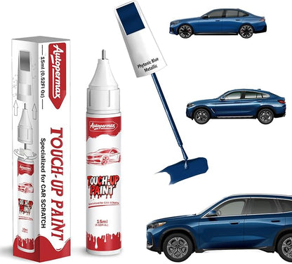 C1M Phytonic Blue Metallic Car Touch Up Paint for BMW, Color Accurate Two-In-One Car Paint Scratch Repair Pen, Professional Scratch Remover for Vehicles Chips and Nicks Scuff