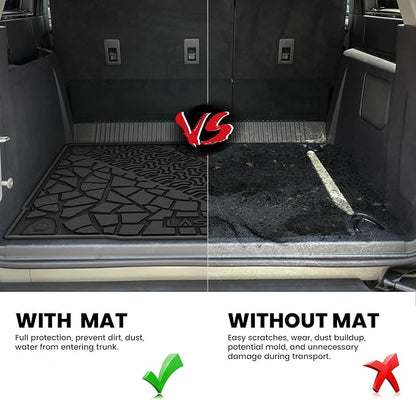 LASFIT Floor Mats & Cargo Liner for Ford Bronco 4-Door Carpet Floor Only 2026 2025 2024 2023 2022 2021 All Weather TPE SUV Trunk Mat Custom Fit Cargo Area Mat, 1st+2nd Row+Trunk Liner Full Set