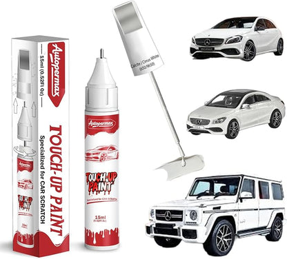 650/9650 Calcite/Cirrus White Car Touch Up Paint for Mercedes-Benz, Color Accurate Two-In-One Car Paint Scratch Repair Pen, Professional Scratch Remover for Vehicles Chips and Nicks Scuff