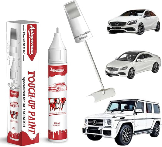 650/9650 Calcite/Cirrus White Car Touch Up Paint for Mercedes-Benz, Color Accurate Two-In-One Car Paint Scratch Repair Pen, Professional Scratch Remover for Vehicles Chips and Nicks Scuff