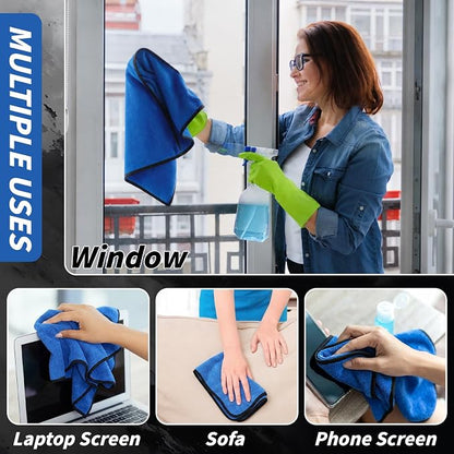 20 Pack Microfiber Towels for Cars, 24" x 16" 400 GSM Car Detailing Towels, Dual Pile Microfiber Cleaning Cloths Quick Drying, Lint Free Scratch Free Car Drying Towels for Auto, Truck, SUV, RV & Boat