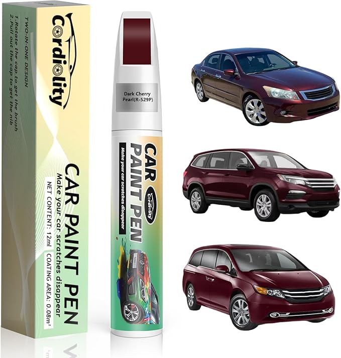 Dark Cherry Pearl(R-529P) Touch Up Paint Pen for Honda,Car Paint Scratch Repair Pen Quick and Easy Fix Auto Paint Scratch