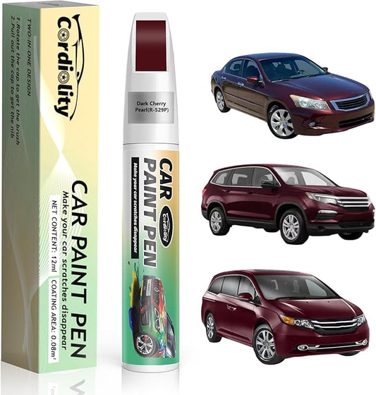 Dark Cherry Pearl(R-529P) Touch Up Paint Pen for Honda,Car Paint Scratch Repair Pen Quick and Easy Fix Auto Paint Scratch