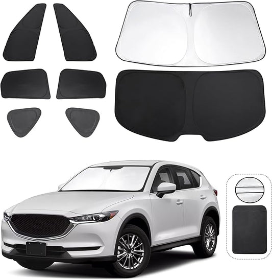 TINGLU Window Shades for Mazda CX-5 2017-2025 2026 Accessories Car Side Full Windows Rear Triangular Windshield Sun Shade Sun UV Rays & Privacy Protection for Camping,Napping,and Relaxing 8PCS