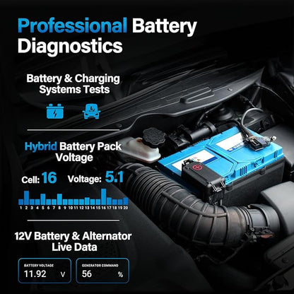 BLCKTEC 460T OBD2 Scanner Car Code Reader Engine ABS SRS Transmission Diagnostic Tool, 12 Reset Services, Oil/TPMS/EPB/BMS/SAS/DPF/Throttle Reset, ABS Bleeding, Battery Test, Auto VIN, Free Update