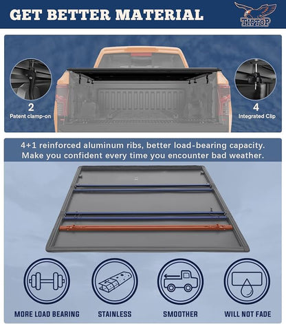 TIPTOP Soft Tri-Fold Tonneau Cover Truck Bed for 2022 2023 2024 2025 2026 Maverick 4.5ft Bed (54.4") | TPX3 |.