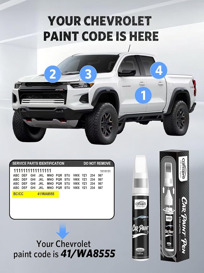 Nitro Yellow Metallic(GHS/WA660G) for Chevrolet Touch Up Paint Pen, 2 in 1 Car Scratch Remover with Pen Tip and Brush, Precise Color Match for Car Paint Scratch Repair, Quickly and Easily Fix Chips and Nicks