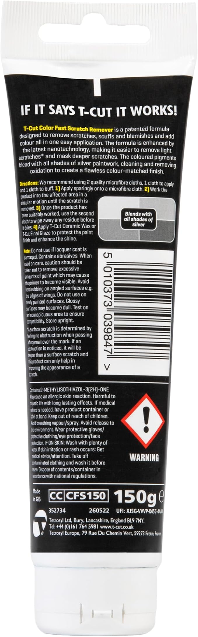 T-Cut Color Fast Scratch Remover & Paint Restorer, Silver - Repairs Swirls & Scratches, Removes Oxidation, Restores Color & Enhances Shine, 5.3 oz