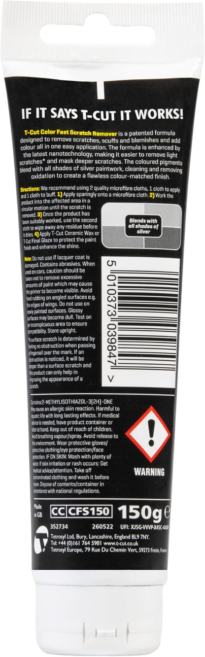T-Cut Color Fast Scratch Remover & Paint Restorer, Silver - Repairs Swirls & Scratches, Removes Oxidation, Restores Color & Enhances Shine, 5.3 oz