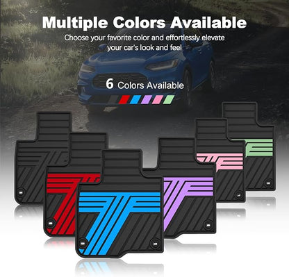 Floor Mats Fit for 2023-2027 Honda HRV Sport/LX/EX-L (Gasoline & Hybrid) & for Acura ADX 2025-2026, Custom Fit All Weather Protection Heavy Duty Anti-Slip Car Mats for HR-V, 1st & 2nd Row Black & Blue