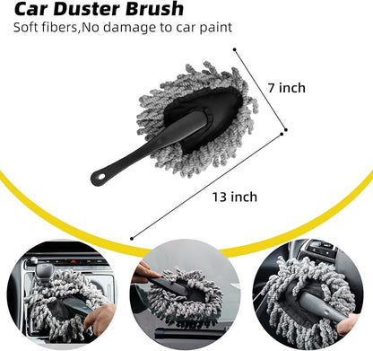 Professional Car Interior Detailing Kit - Scratch-Free Brushes, Vent Cleaner & Gel for Deep Clean | 10-Piece Set to Clean Leather Dashboard AC Vents (SUV Truck Car)