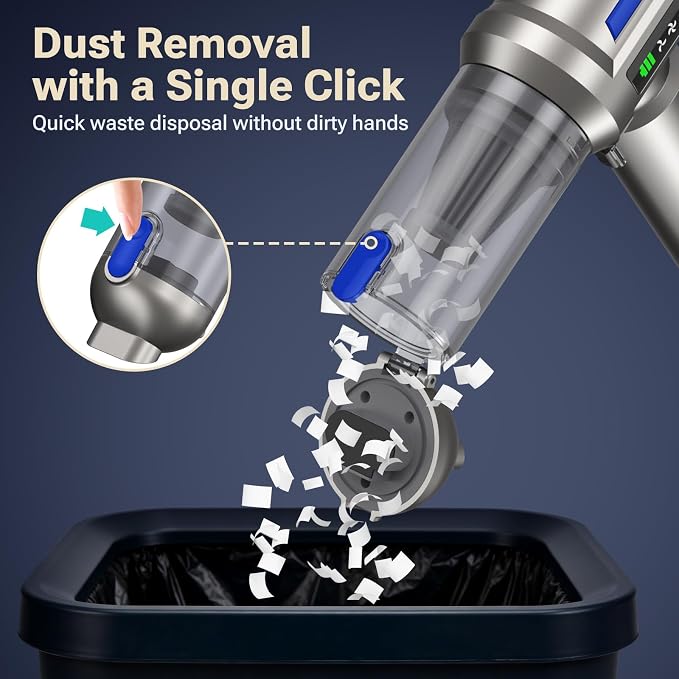 Yomile Mini Vacuum Cleaner, 2 in 1 27000PA Brushless Car Vacuum Air Duster 9000mAh Battery Air Blower Handheld Vacuum for Car,Office and Home