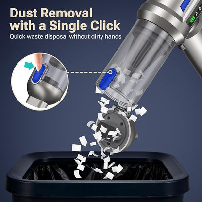 Yomile Mini Vacuum Cleaner, 2 in 1 27000PA Brushless Car Vacuum Air Duster 9000mAh Battery Air Blower Handheld Vacuum for Car,Office and Home