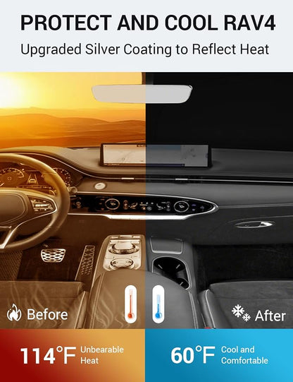 Proadsy 2026 Upgrade Windshield Sun Shade Custom Fit Genesis GV70 2022-2025 2026 Foldable Front Sunshade Protector Sun Visor Blocks UV Rays Keep Car Cooler Accessories