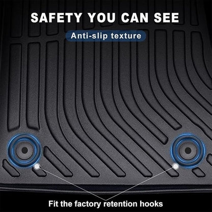 Car Floor Mats for 2011-2023 Chrysler 300-AWD &2011-2022 Dodge Charger,TPE Rubber Floor Mats Waterproof Odorless Anti-Slip Front & 2nd Row Black