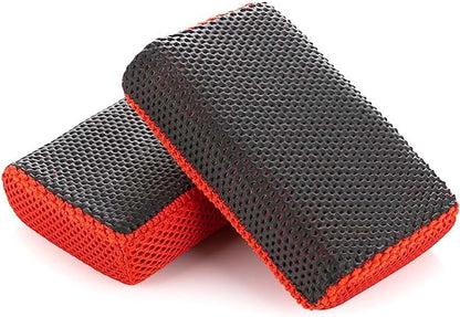 2 Pcs Fine Grade Clay Scrubber for Auto Detailing and Car Detailing, Clay Sponge Decontaminates Debris, Painted Surfaces, and Road Grime Efficiently and Easily, Enhance Gloss and Color Depth