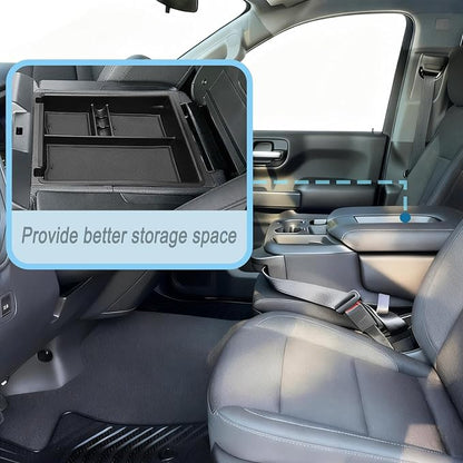 JKCOVER Center Console Organizer Tray Compatible with 2019-2026 Silverado/Sierra 1500 and 2020-2026 Silverado/Sierra 2500HD 3500HD Accessories Armrest Storage Box (Only for Split Bench Seat)