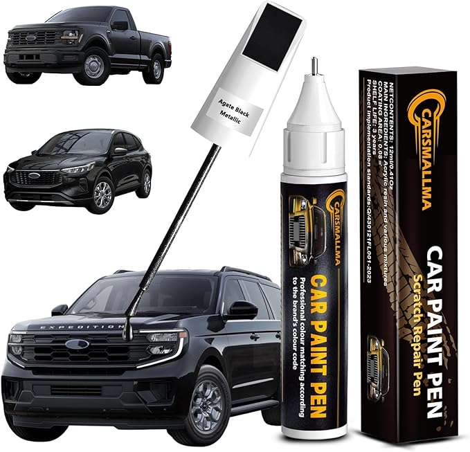 Touch Up Paint for Ford, Color Exact Match Auto Paint Repair Pen Fix Chips and Nicks Scuff(UM Agate Black Metallic)
