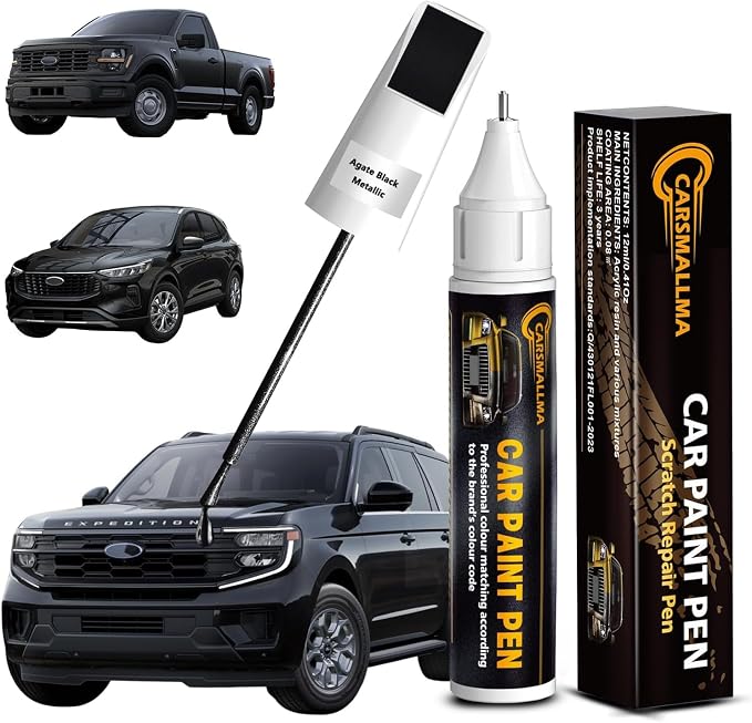 UM Agate Black Metallic Touch Up Paint for Ford, Color Exact Match Auto Paint Repair Pen Quick and Easy Fix Chips and Nicks Scuff