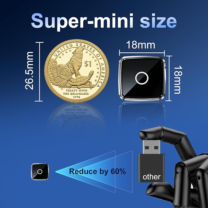 Wireless CarPlay/Android Auto Mini Adapter 2-in-1 Plug&Play Dongle for OEM Wired CarPlayAndroid Auto Cars After 2016 Fast Auto-Reconnect Keep Factory Controls Support iOS 10+ / Android 11+