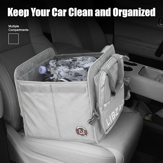 LIBZAKI Car Trunk Storage Organizer, Collapsible Trunk Storage Box for Car Truck SUV-Gray