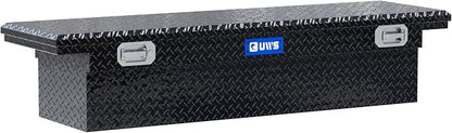 UWS EC10492 Pull Handle 69-Inch Gloss Black Heavy-Wall Aluminum Truck Tool Box with Low Profile, RigidCore Lid
