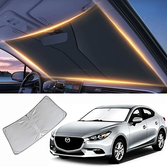 Windshield Sun Shade for Mazda 3 Front Window Shades Cover for 2010-2025 Mazda 3 Car Accessories Windshield Sun Visor Protector