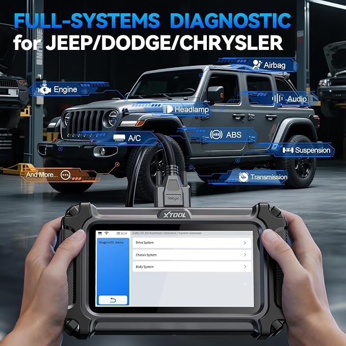 XTOOL IP500 for Jeep OBD2 Scanner, Full Systems Bi-Directional Scan Tool for Jeep/Dodge/Chrysler, with FCA AutoAuth, OBD2 Scanner Diagnostic Tool with All Reset -(Injector/EPB/ABS/BMS),Lifetime Update