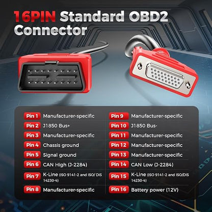 Autel Original OBD2 Main Test Cable - 16 Pin 3 Rows OBDII Diagnostic Test Connector, Only for MaxiSys MS908P, MS908S PRO II, MK908 Pro II, MS908CV II, Elite II, MS909, MS919, Ultra Lite, Ultra