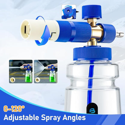 Foam Cannon for Presure Washer，Blue Car Wash Cleaning Foam Cannon with 1/4” Quick Connector,Adjustable Foam Thickness and Spray Range,Suitable for Various Car Washing Scenarios