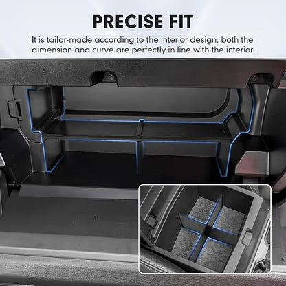 Autorder 2PCS Center Console Organizer for Toyota Tacoma 2024-2026/4Runner 2025-2026 Accessories Multi-Grid Glove Box Organizer for Tacoma/4Runner Armrest Storage Divider Insert Tray