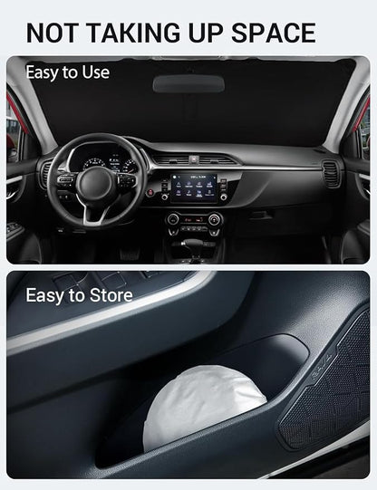Proadsy 2026 Upgrade Windshield Sun Shade Custom Fit 2018-2023 Kia Rio Foldable Front Sunshade Protector Sun Visor Blocks UV Rays Keep Car Cooler
