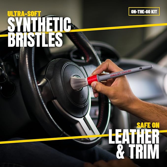 Chemical Guys Interior Cleaning Kit with Storage Bag Total Interior Cleaner Microfiber Towels Detailing Brushes and Sticky Gel Giftable Car Care Set - 10 Items