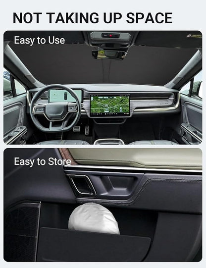 Proadsy Windshield Sun Shade for 2020-2025 2026 Mercedes-Benz GLS-Class SUV Foldable Front Sunshade Protector Sun Visor Blocks UV Rays Keep Car Cooler